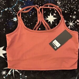 90 Degree By Reflex Ribbed Strappy Sports Bra - Rust